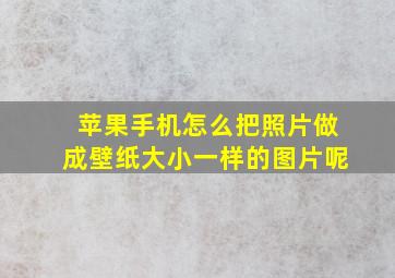 苹果手机怎么把照片做成壁纸大小一样的图片呢