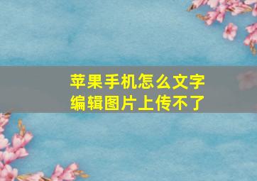 苹果手机怎么文字编辑图片上传不了