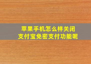 苹果手机怎么样关闭支付宝免密支付功能呢