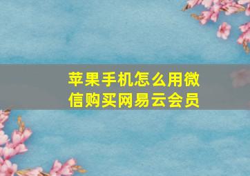 苹果手机怎么用微信购买网易云会员