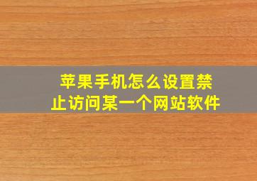 苹果手机怎么设置禁止访问某一个网站软件