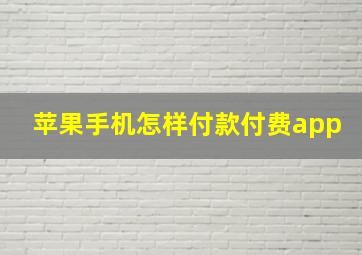 苹果手机怎样付款付费app