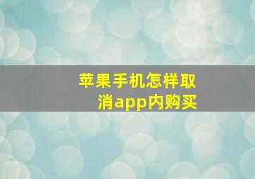 苹果手机怎样取消app内购买