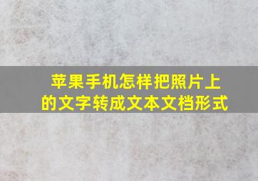 苹果手机怎样把照片上的文字转成文本文档形式