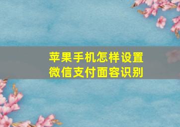 苹果手机怎样设置微信支付面容识别