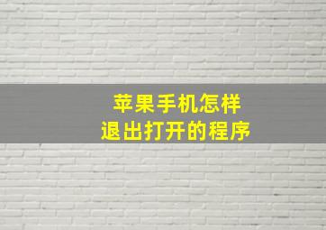 苹果手机怎样退出打开的程序