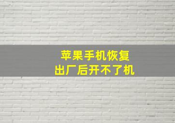 苹果手机恢复出厂后开不了机