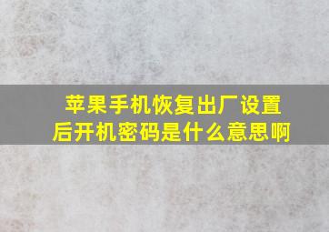 苹果手机恢复出厂设置后开机密码是什么意思啊