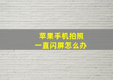 苹果手机拍照一直闪屏怎么办