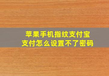 苹果手机指纹支付宝支付怎么设置不了密码