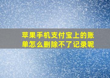 苹果手机支付宝上的账单怎么删除不了记录呢