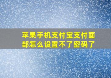 苹果手机支付宝支付面部怎么设置不了密码了