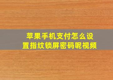 苹果手机支付怎么设置指纹锁屏密码呢视频