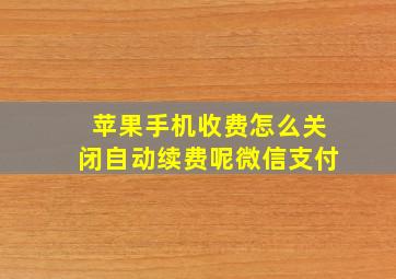 苹果手机收费怎么关闭自动续费呢微信支付