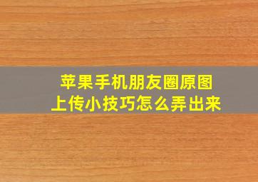 苹果手机朋友圈原图上传小技巧怎么弄出来