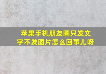 苹果手机朋友圈只发文字不发图片怎么回事儿呀