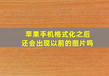 苹果手机格式化之后还会出现以前的图片吗