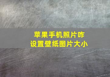 苹果手机照片咋设置壁纸图片大小