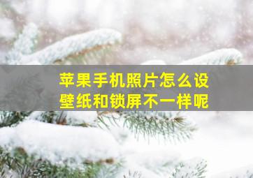 苹果手机照片怎么设壁纸和锁屏不一样呢