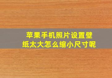 苹果手机照片设置壁纸太大怎么缩小尺寸呢