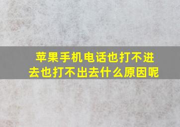 苹果手机电话也打不进去也打不出去什么原因呢