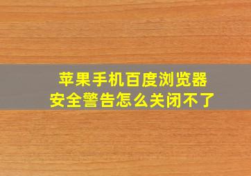 苹果手机百度浏览器安全警告怎么关闭不了