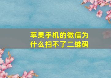 苹果手机的微信为什么扫不了二维码