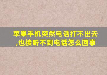 苹果手机突然电话打不出去,也接听不到电话怎么回事