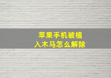 苹果手机被植入木马怎么解除