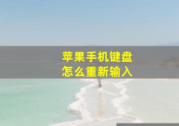 苹果手机键盘怎么重新输入