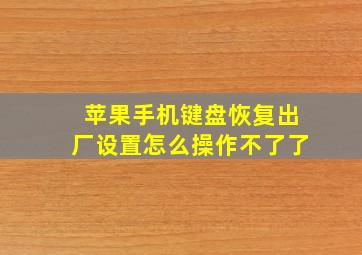 苹果手机键盘恢复出厂设置怎么操作不了了