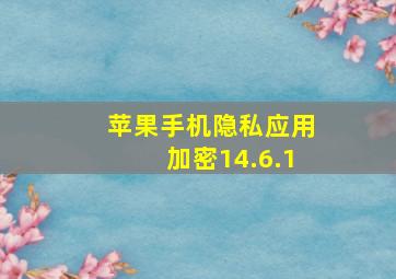 苹果手机隐私应用加密14.6.1