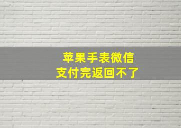 苹果手表微信支付完返回不了