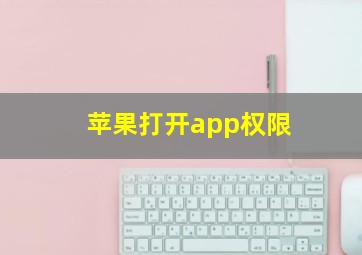 苹果打开app权限