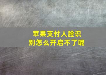 苹果支付人脸识别怎么开启不了呢