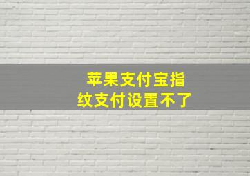 苹果支付宝指纹支付设置不了