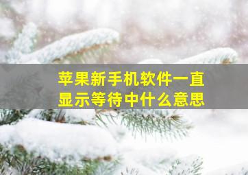 苹果新手机软件一直显示等待中什么意思