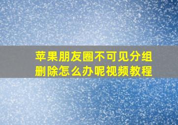 苹果朋友圈不可见分组删除怎么办呢视频教程