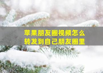 苹果朋友圈视频怎么转发到自己朋友圈里