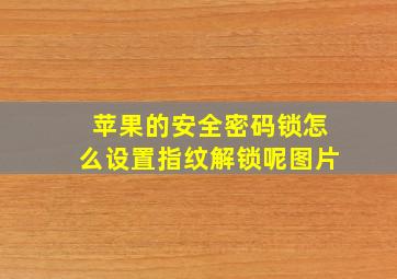 苹果的安全密码锁怎么设置指纹解锁呢图片