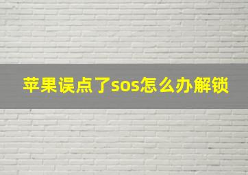 苹果误点了sos怎么办解锁