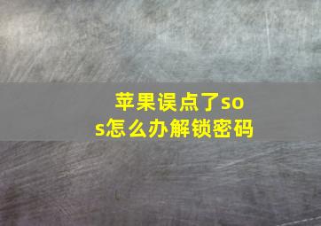 苹果误点了sos怎么办解锁密码