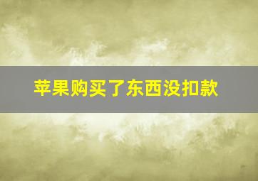 苹果购买了东西没扣款