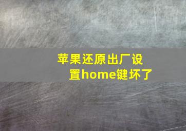 苹果还原出厂设置home键坏了