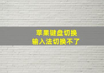 苹果键盘切换输入法切换不了