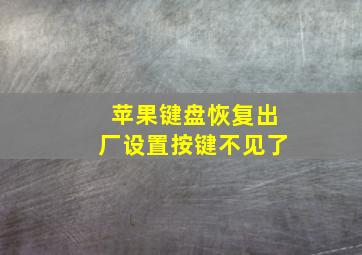 苹果键盘恢复出厂设置按键不见了