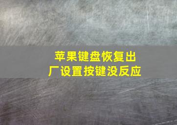 苹果键盘恢复出厂设置按键没反应