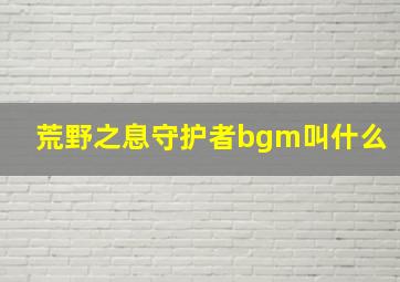 荒野之息守护者bgm叫什么