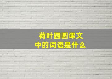 荷叶圆圆课文中的词语是什么