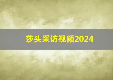 莎头采访视频2024